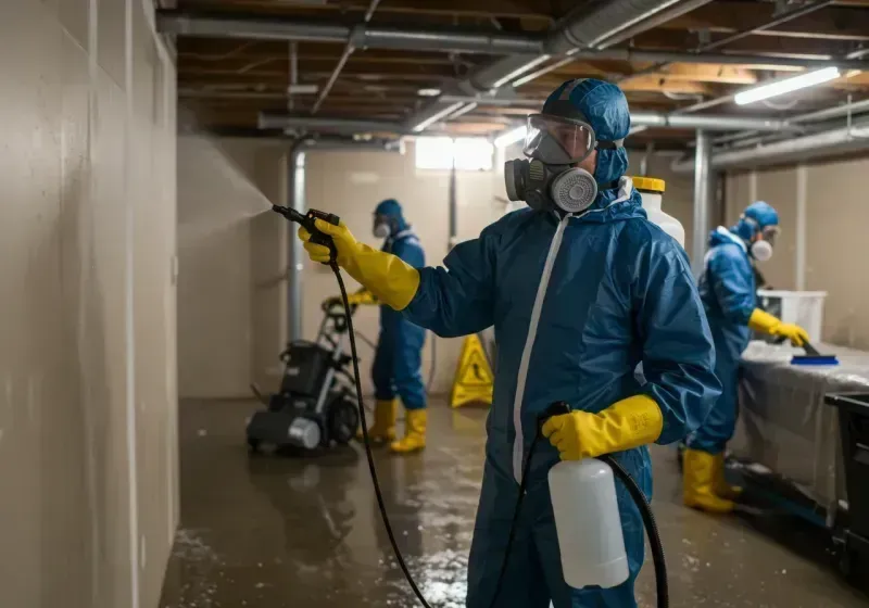 Basement Sanitization and Antimicrobial Treatment process in Plainfield Village, CT